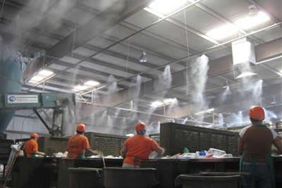 Misting nozzles used for Cooling in mill