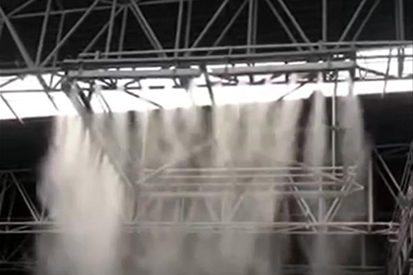 Ultrasonic fog nozzles used in crushed stone mill